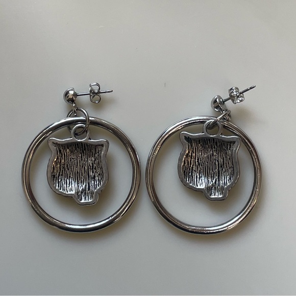 Vanessa Mooney Silver Tiger Earrings - Picture 2 of 2